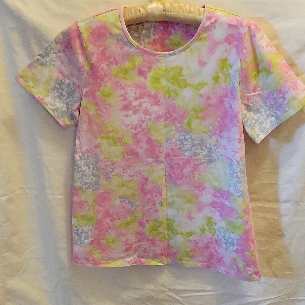 Denim & Co Tie Dye Print T-Shirt